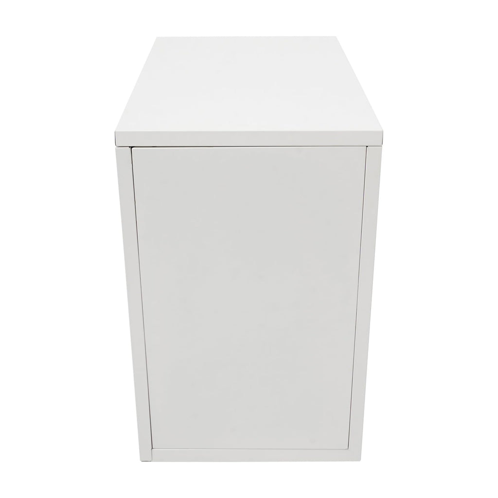 White 4-Drawer Mobile File Cabinet with Lock K663