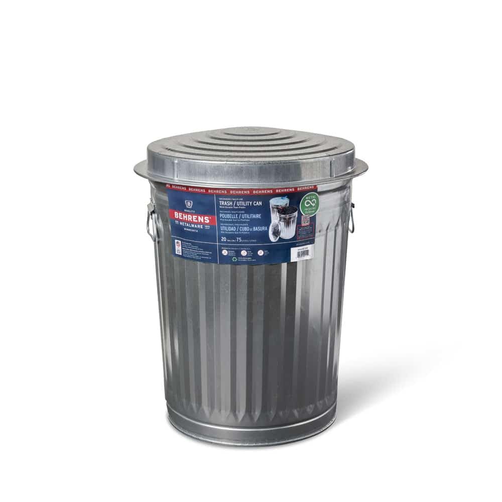 Galvanized Steel Trash Can 20 gallon Q306