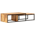 2 pcs Solid Sheesham Wood Nesting Tables N8435