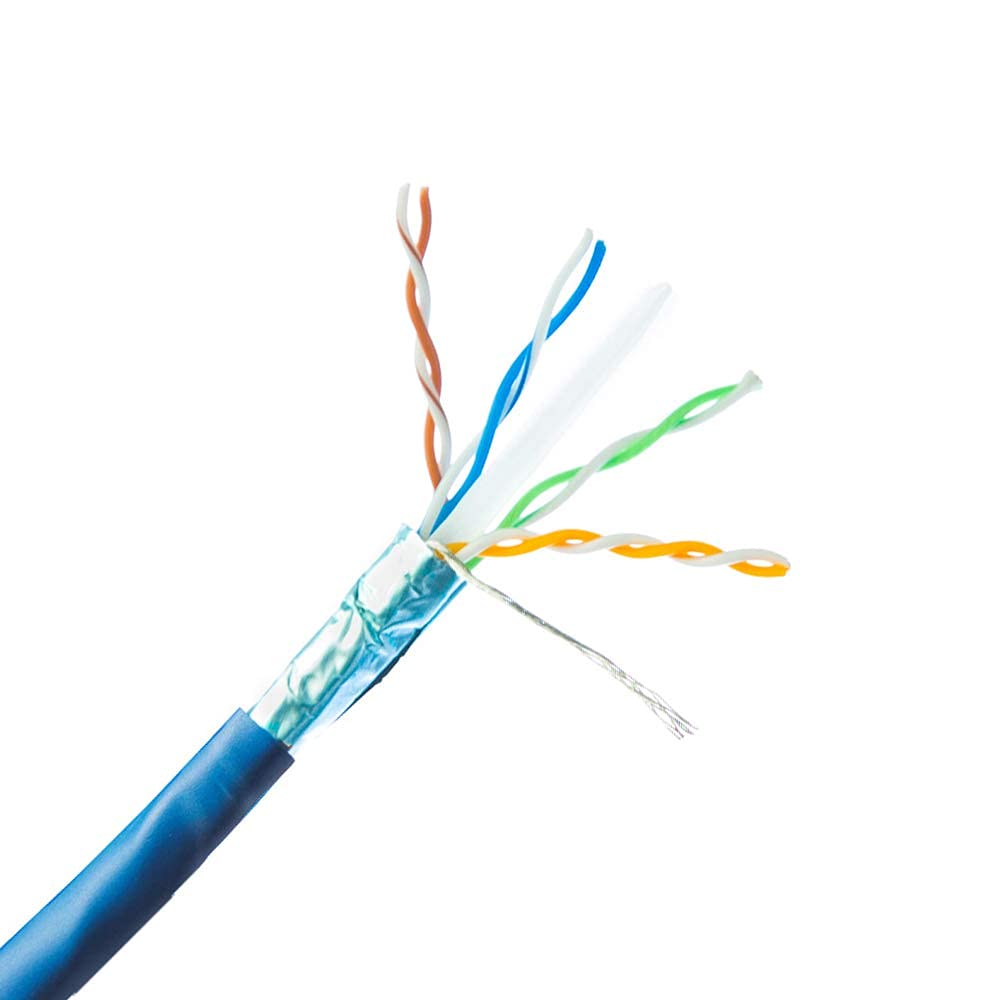 Cat6 Plenum Shielded 1000ft 23AWG Solid Bare Copper Ethernet Cable A3601