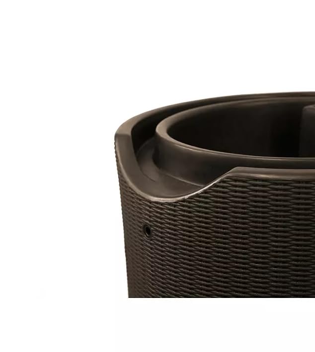 Black 50-Gallon Rain Barrel with Planter Top D229593