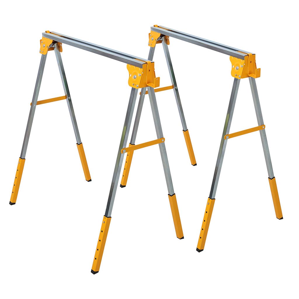 2 Pack Adjustable Steel Saw Horses 2600 Lbs R9783