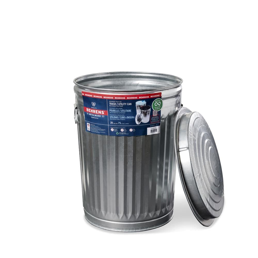Galvanized Steel Trash Can 20 gallon Q306