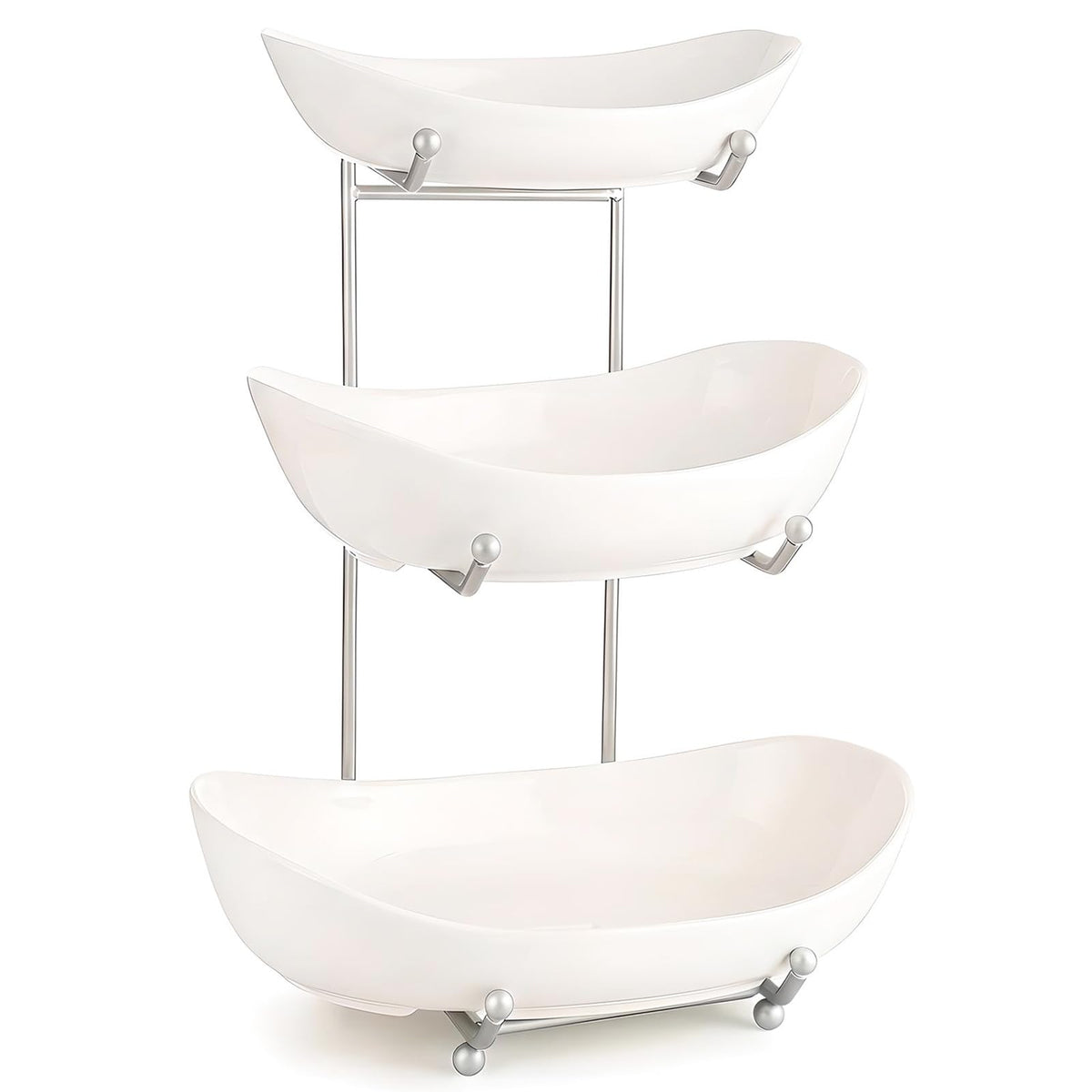 3 Tier Ceramic Fruit Basket with Holder A1830