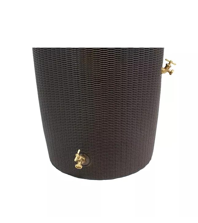 Black 50-Gallon Rain Barrel with Planter Top D229593