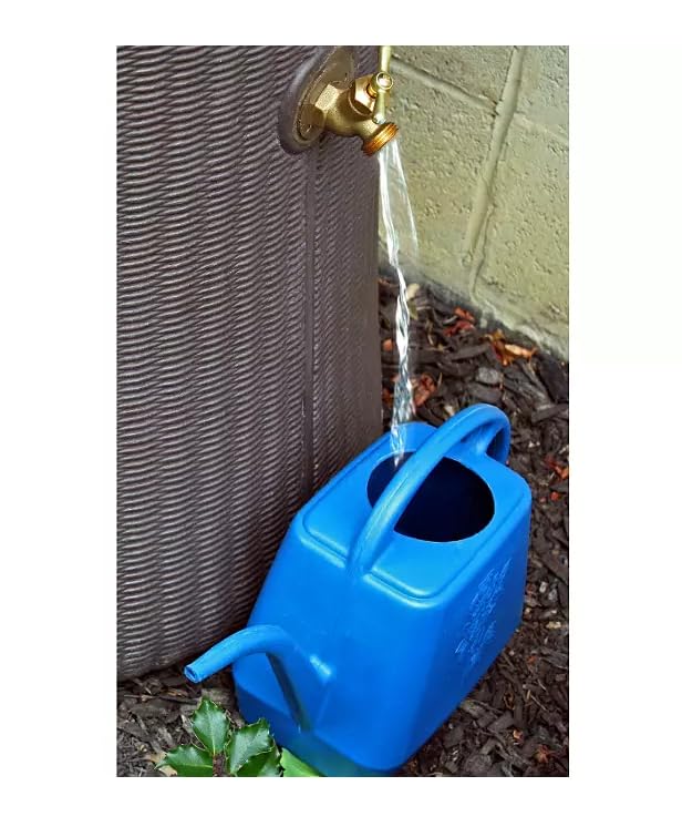 Black 50-Gallon Rain Barrel with Planter Top D229593
