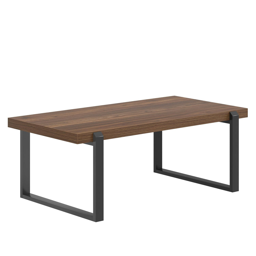 Walnut 44 Inch Wood and Metal Coffee Table K470040