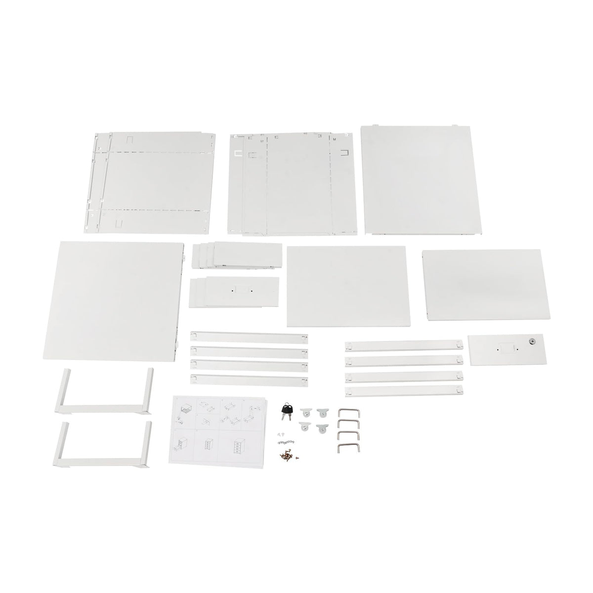 White 4-Drawer Mobile File Cabinet with Lock K663