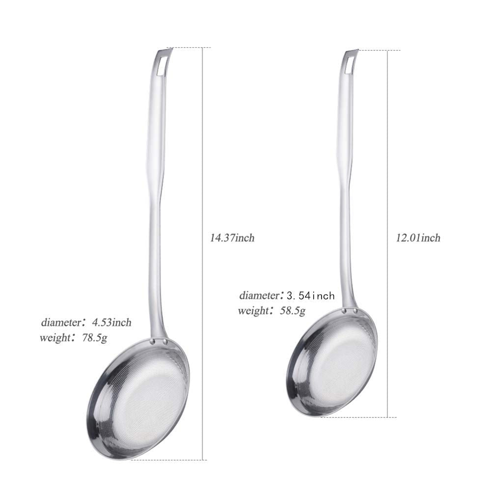 Set of 2 Fine Mesh Stainless Steel Strainers with Long Handle E734