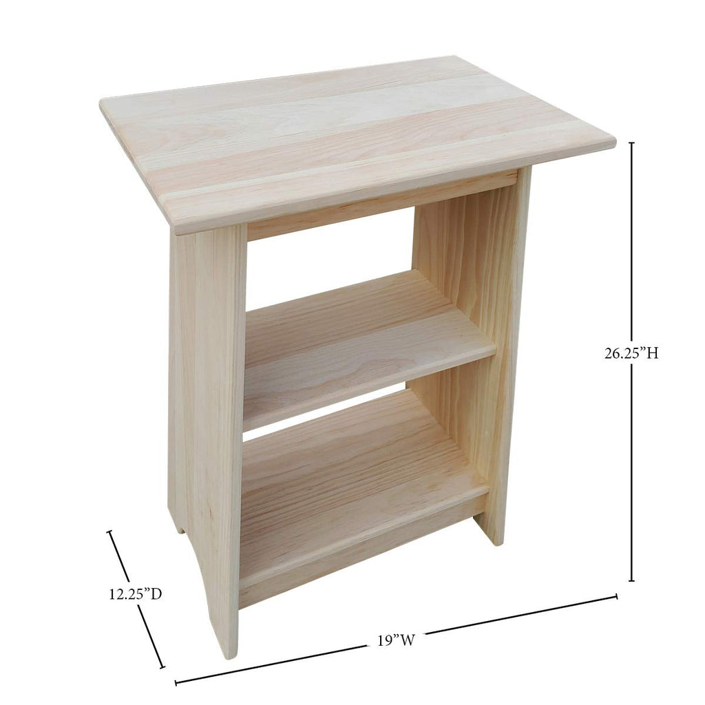 Slim Cherry End Table with Shelves P59173