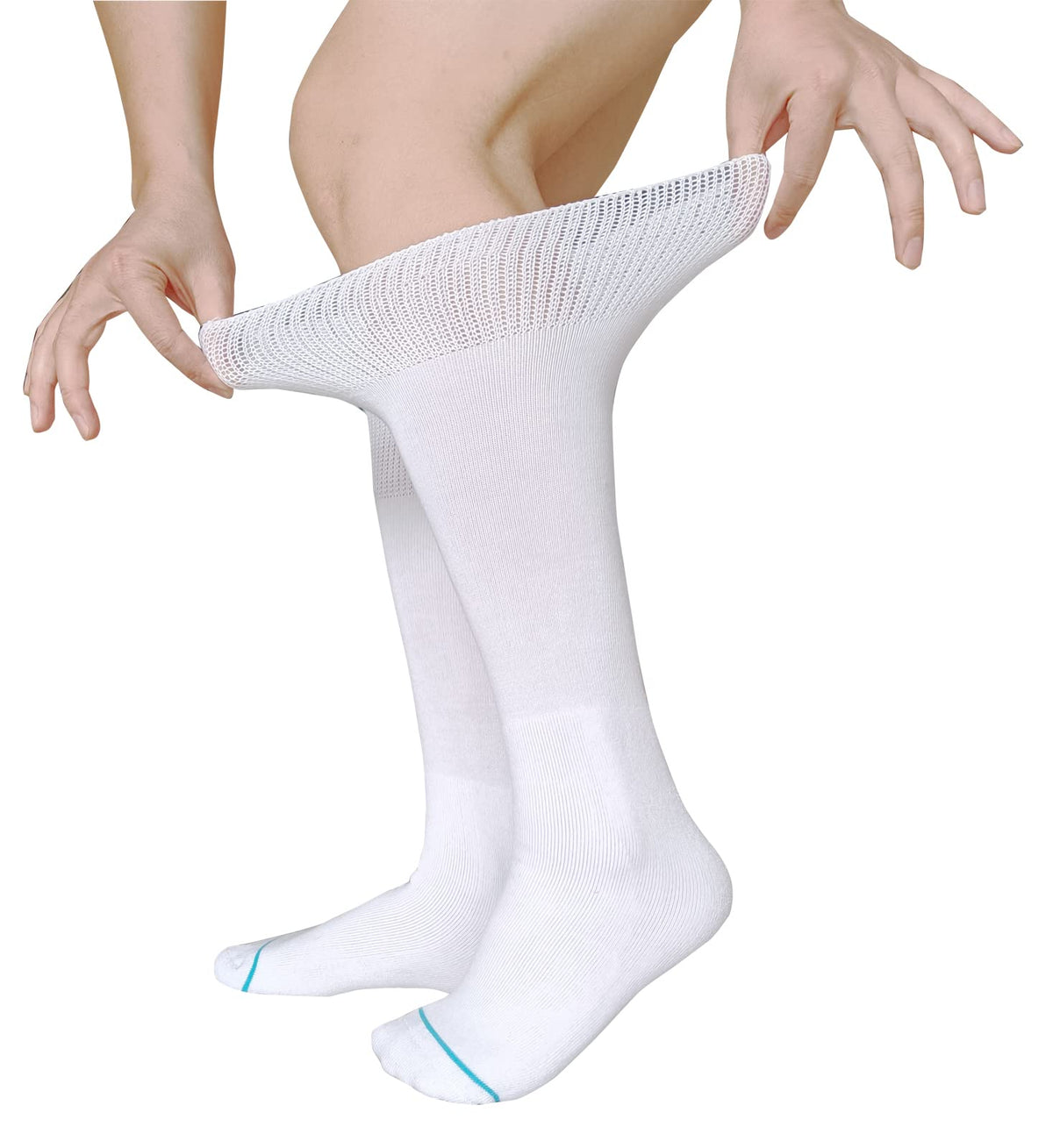 White 2 Pairs Medical Tube Socks A6913