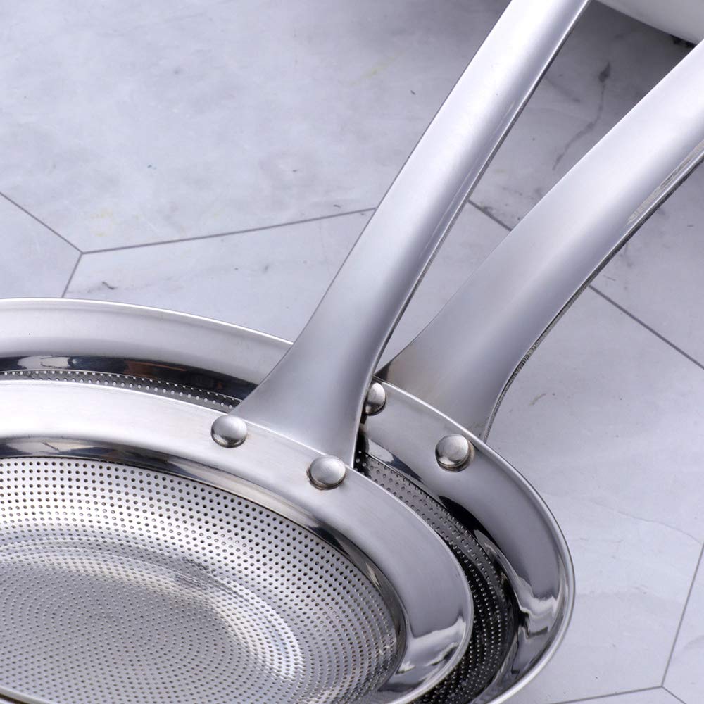 Set of 2 Fine Mesh Stainless Steel Strainers with Long Handle E734