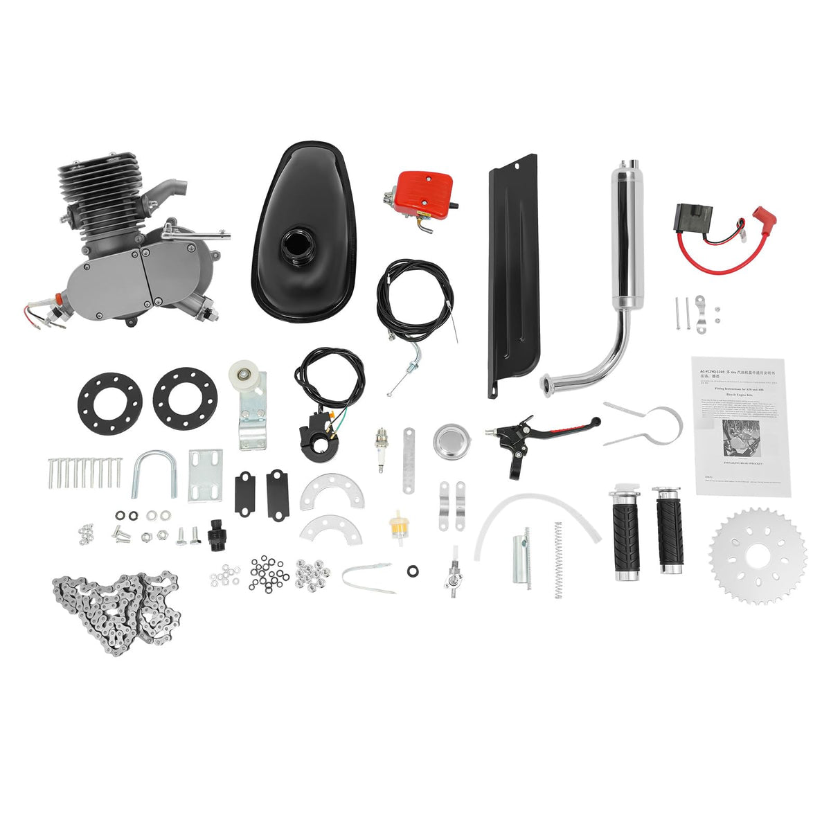 2-Stroke 100CC Bicycle Engine Kit for 26-28in V-Frame Bikes M768