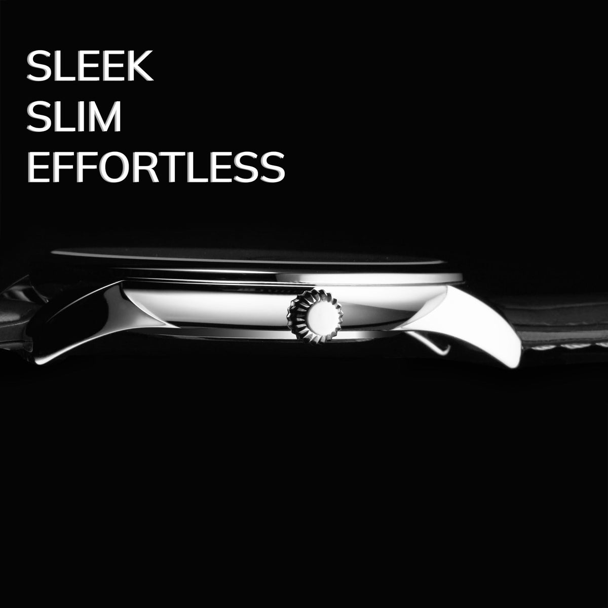 Men's 40mm Ultra Slim Leather Strap Quartz Analog Dress Watch X22887
