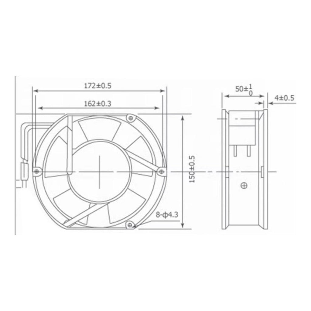 High Speed 172mm x 150mm x 51mm 24V Cooling Fan Z55903