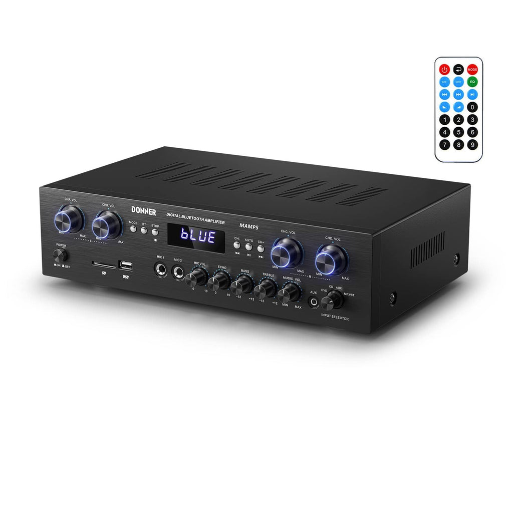 4 Channel 440W Peak Power Bluetooth Stereo Audio Amplifier Receiver N4961