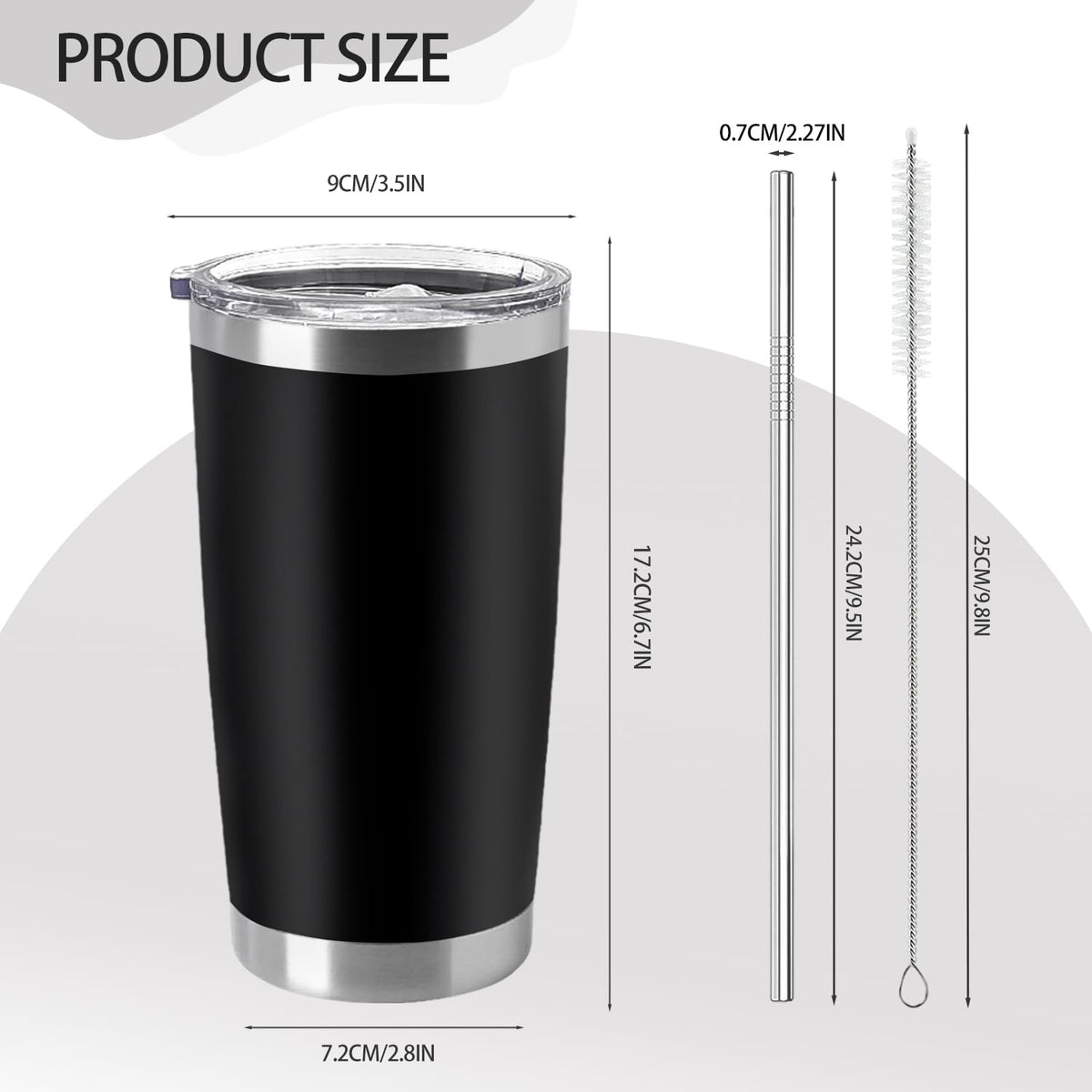 12 Pieces Insulated Stainless Steel Tumbler with Lid and Straw Y753