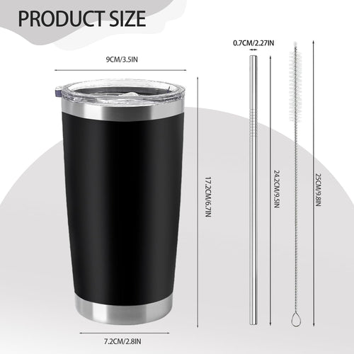 12 Pieces Insulated Stainless Steel Tumbler with Lid and Straw Y753