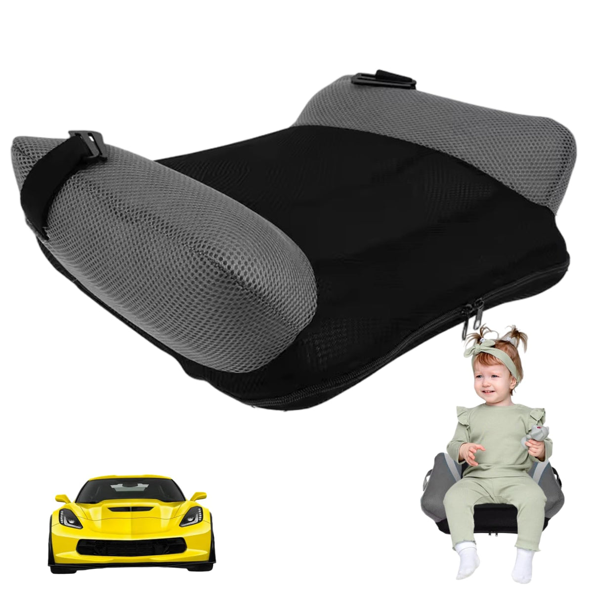 Inflatable Backless Booster Seat with Buckle & Carry Bag O3829
