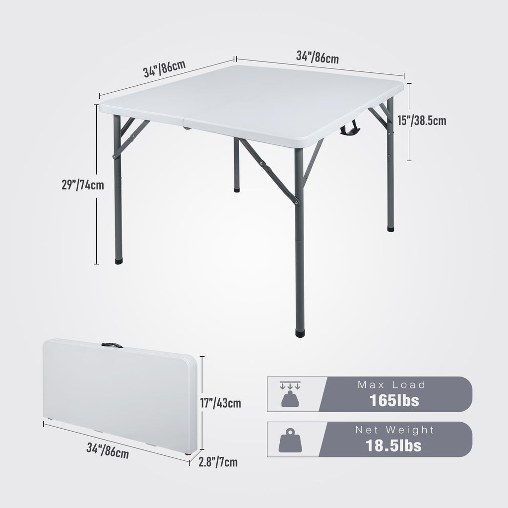 White Square Folding Card Table V20179