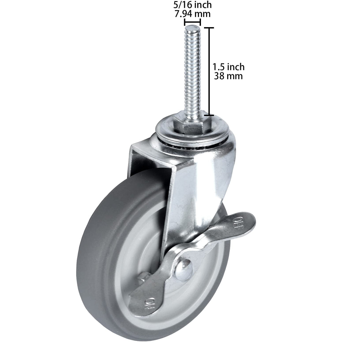 3 Inch Set of 4 Heavy Duty Swivel Rubber Caster Wheels W2927