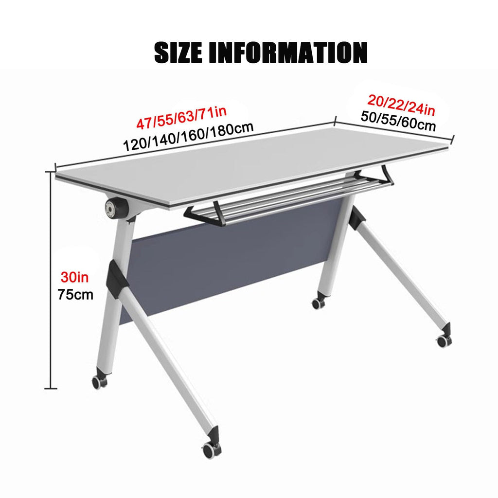 Folding Conference Table with Wood Top & Metal Frame I60526