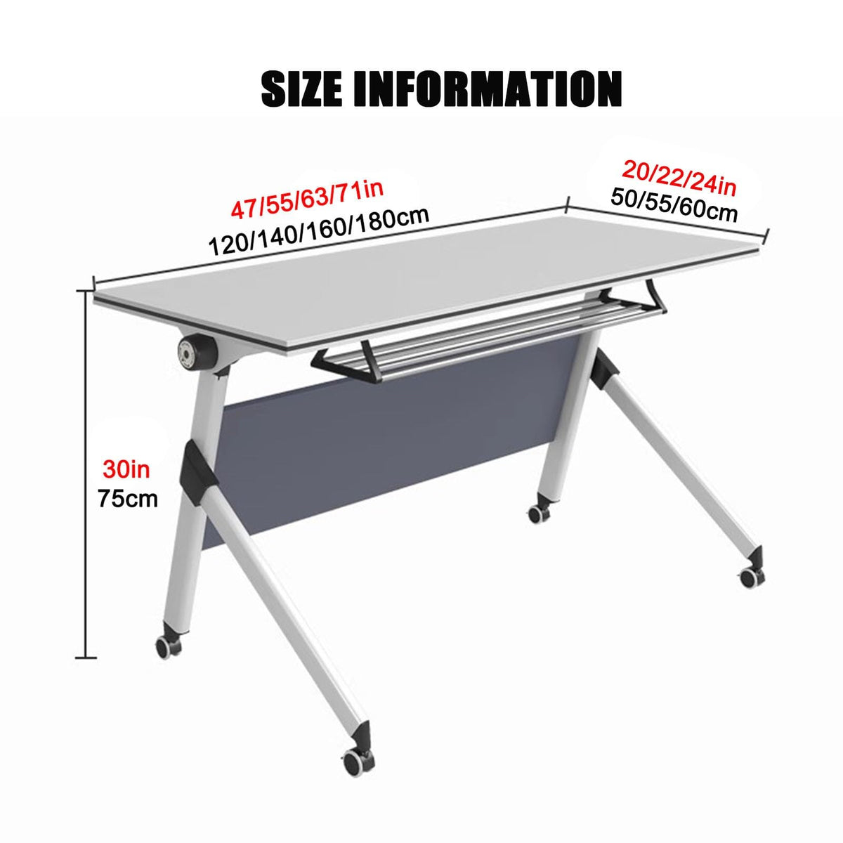 Folding Conference Table with Wood Top & Metal Frame I60526