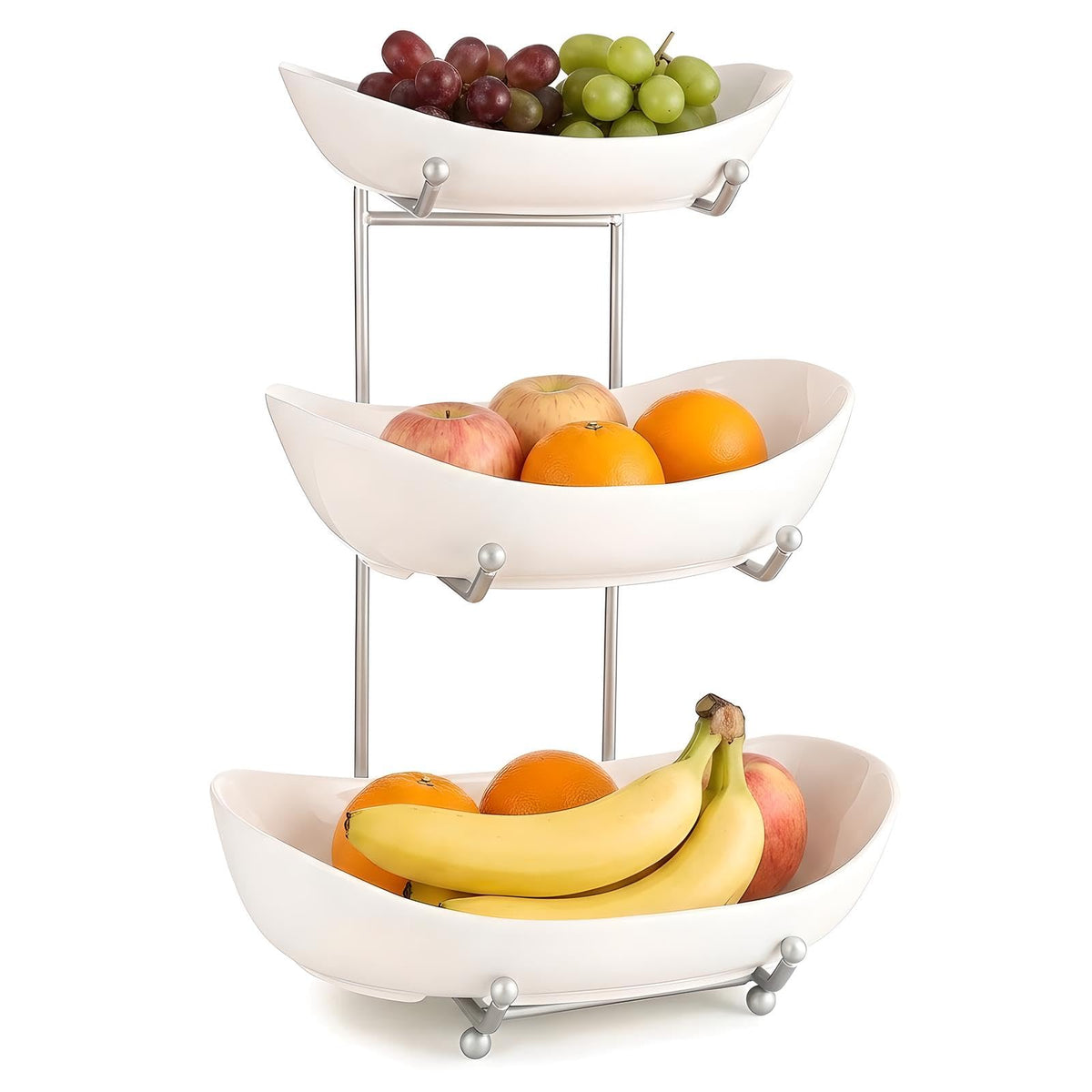 3 Tier Ceramic Fruit Basket with Holder A1830