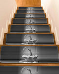 Grey Non Slip Stair Treads 8"x30" 4PCS P8500