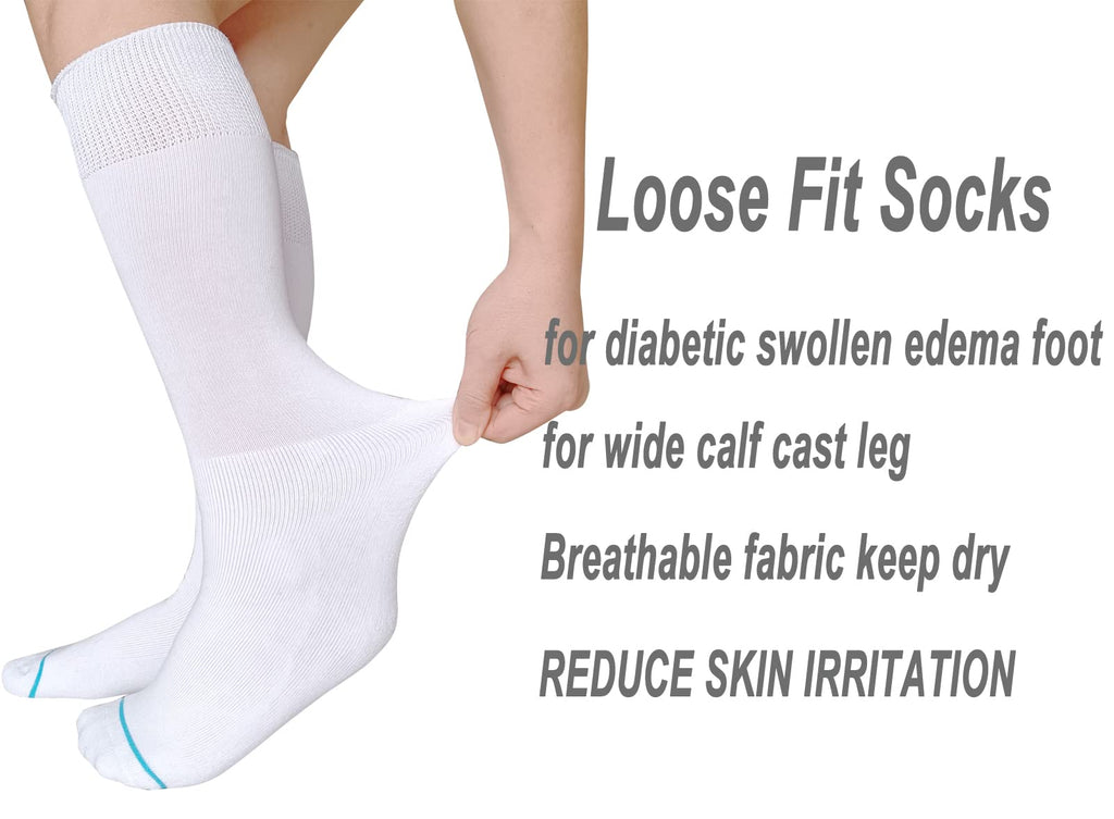White 2 Pairs Medical Tube Socks A6913