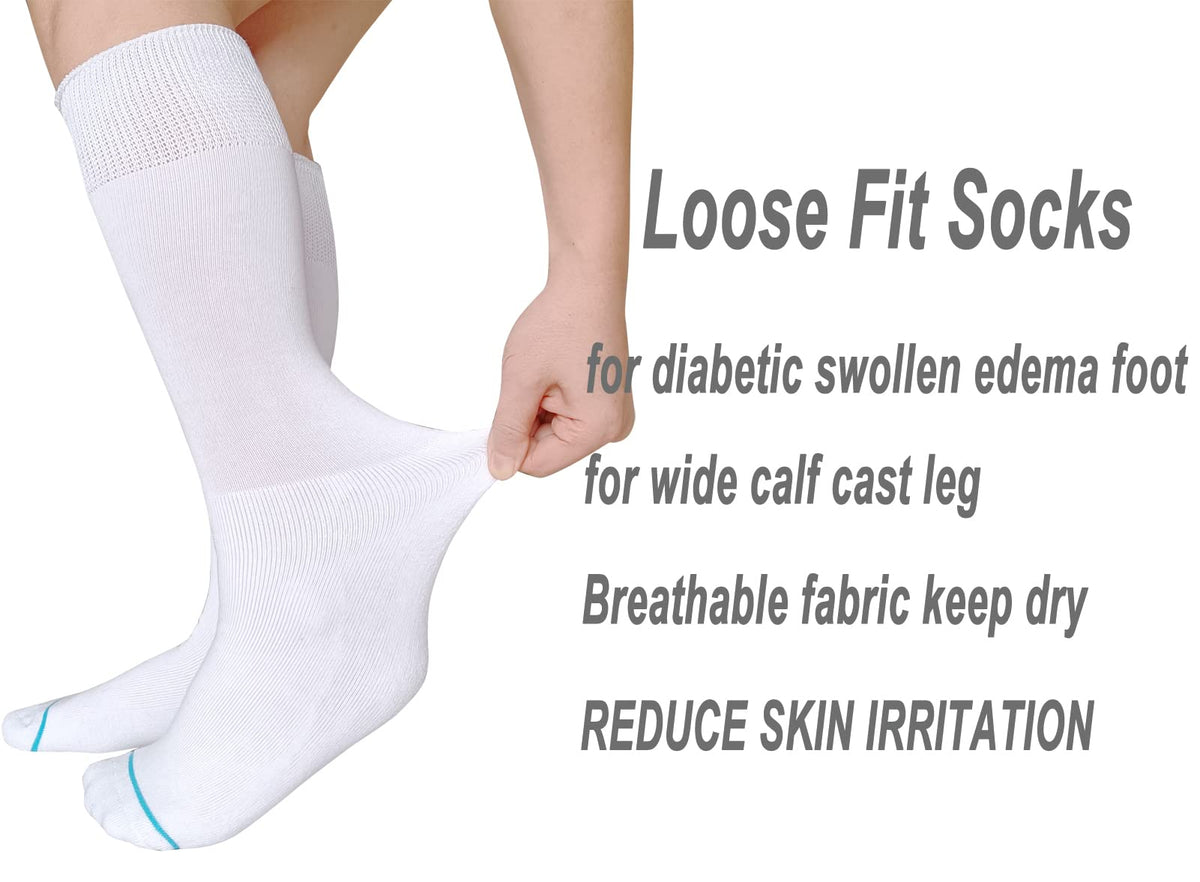 White 2 Pairs Medical Tube Socks A6913