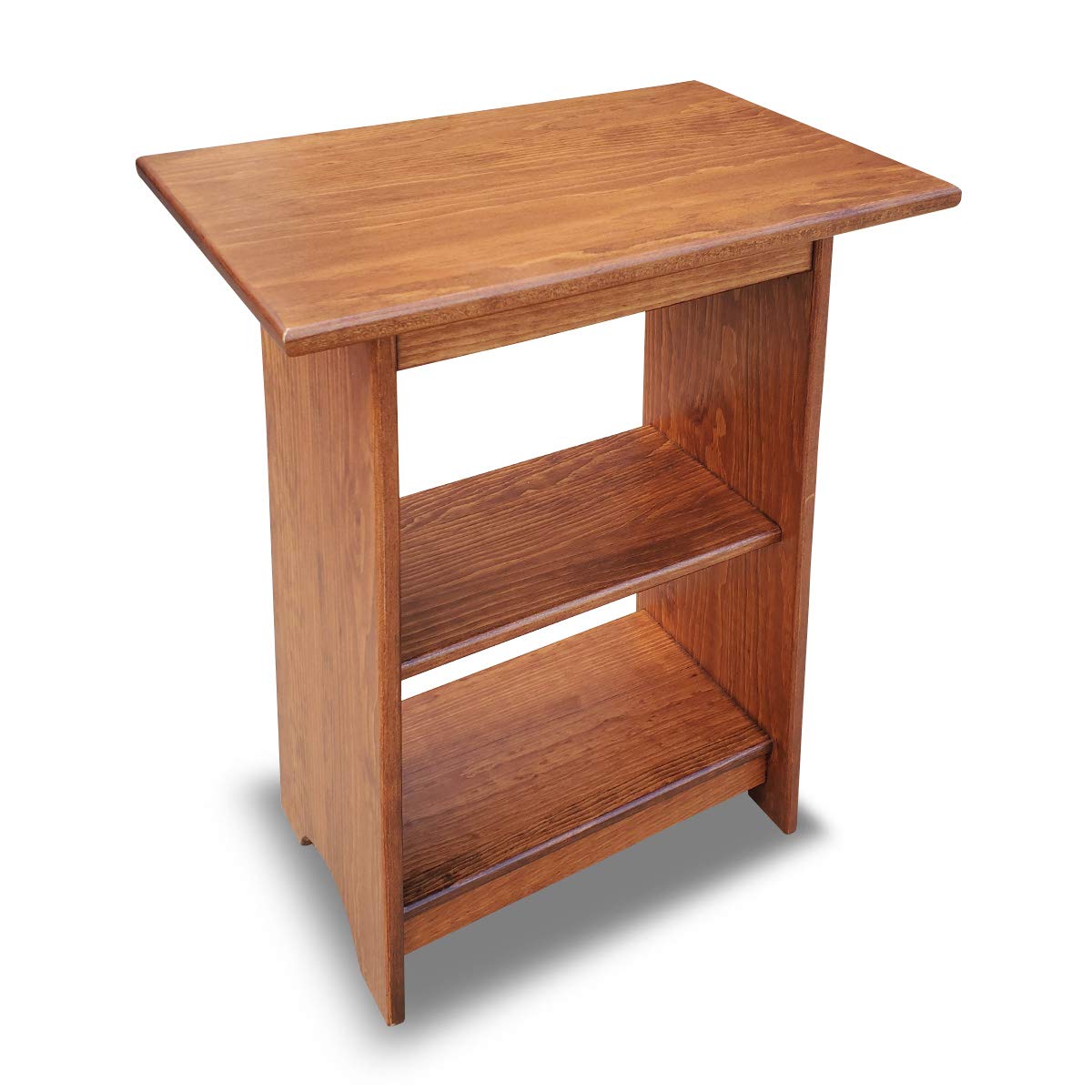 Slim Cherry End Table with Shelves P59173