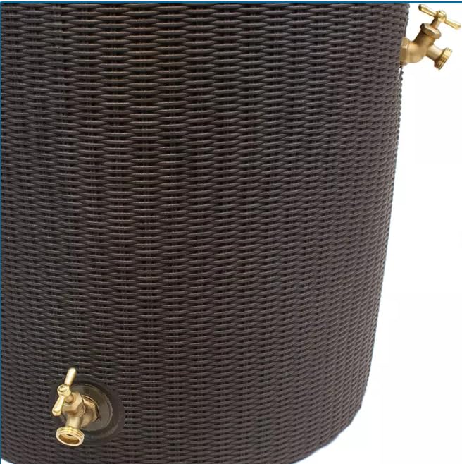 Black 50-Gallon Rain Barrel with Planter Top D229593