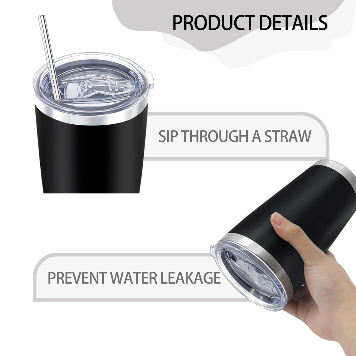 12 Pieces Insulated Stainless Steel Tumbler with Lid and Straw Y753