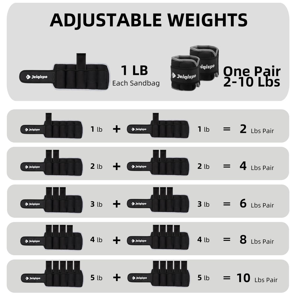 Adjustable Ankle Weights 1 Pair Removable Weight V23200