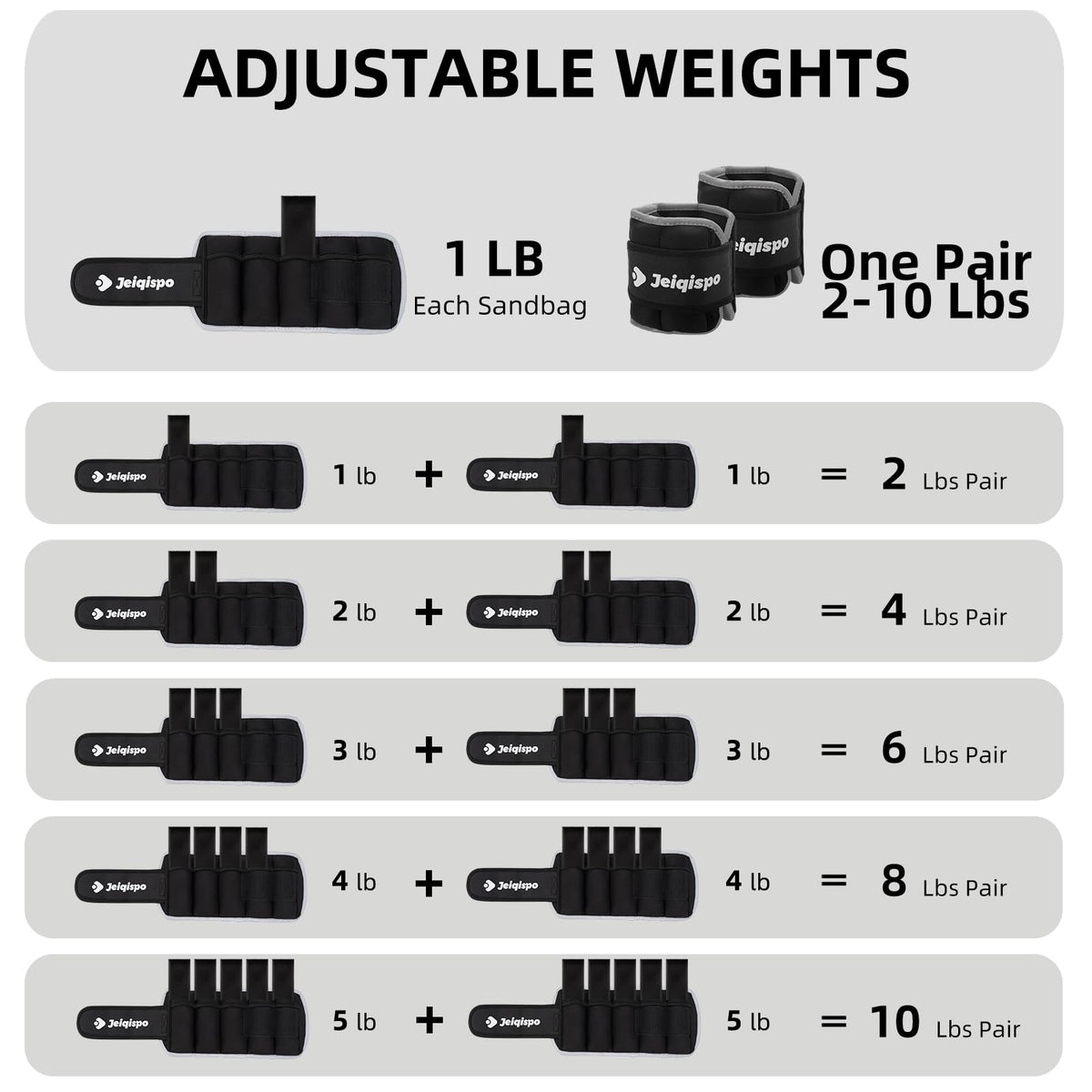 Adjustable Ankle Weights 1 Pair Removable Weight V23200