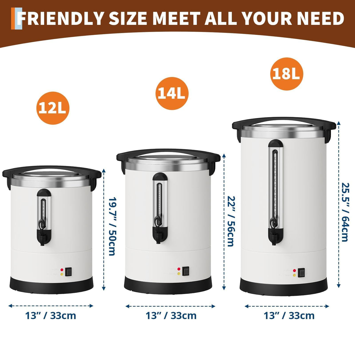 80-Cup Stainless Steel Commercial Coffee Urn M38209