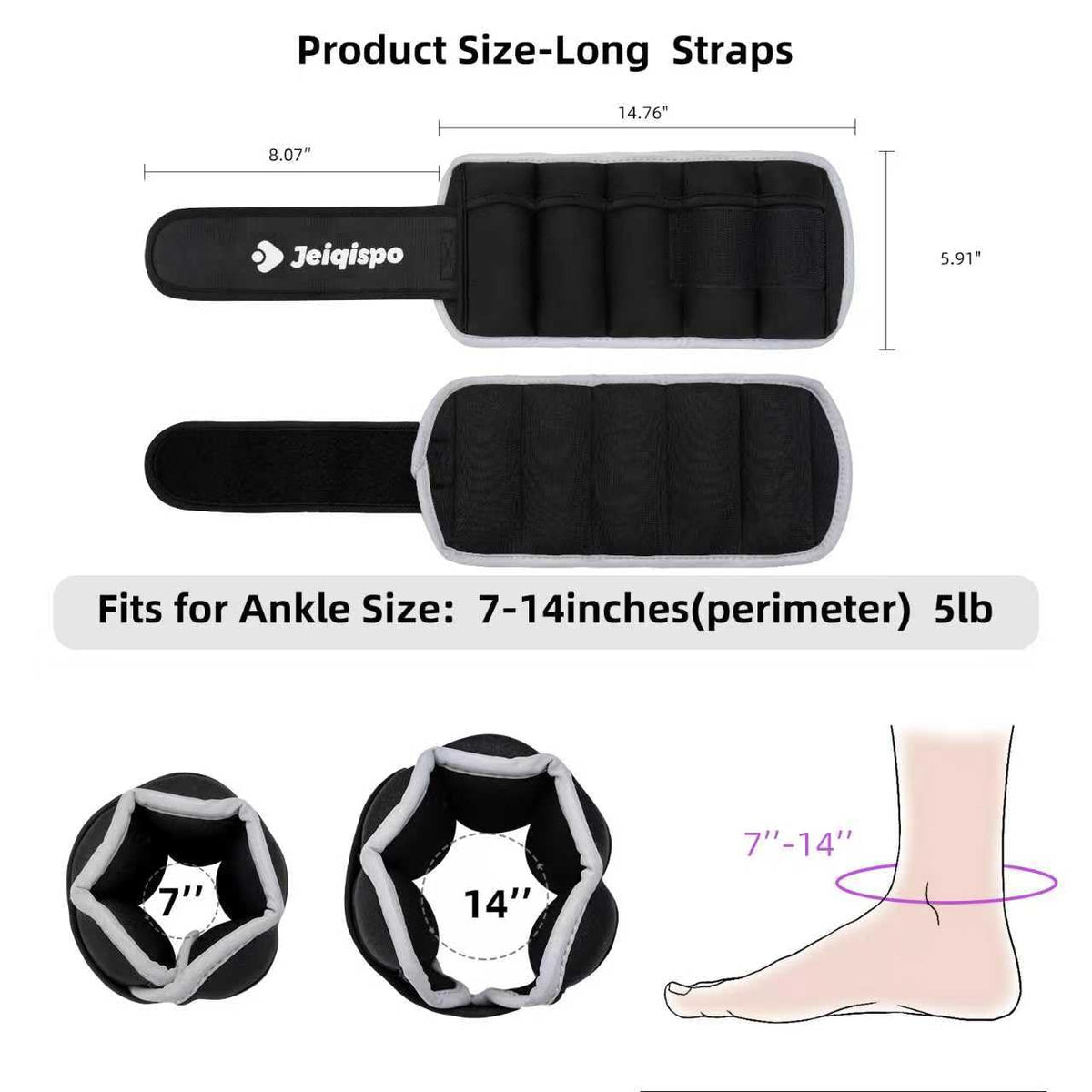 Adjustable Ankle Weights 1 Pair Removable Weight V23200