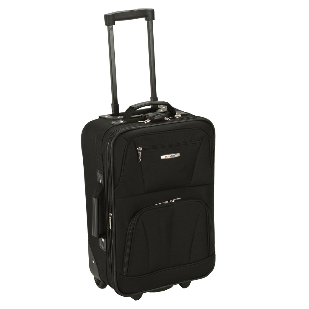 Expandable Softside Upright Luggage Set, Black, 2-Piece (14/19) I88733