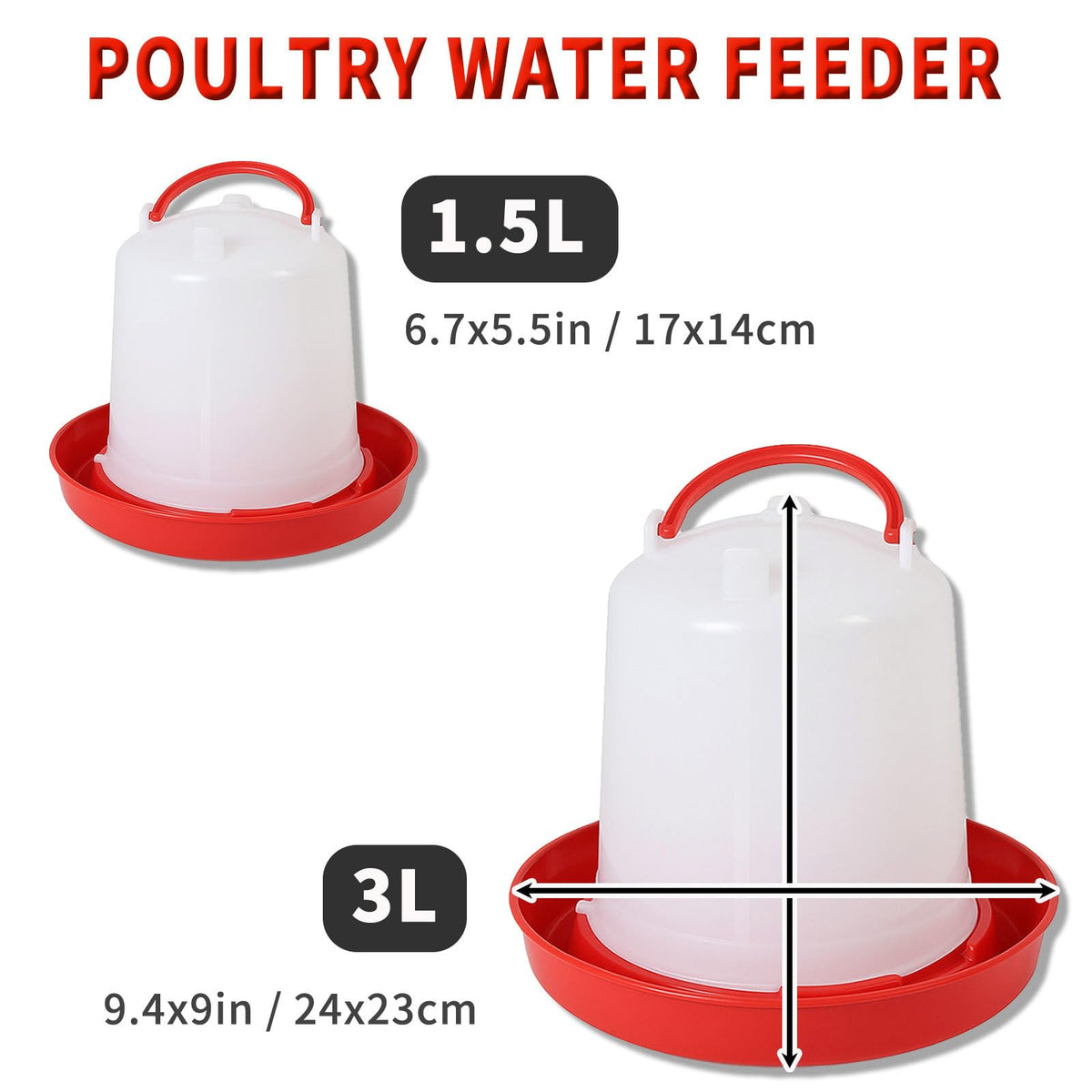 2 Pack 1.5L Plastic Chick Waterer D38100