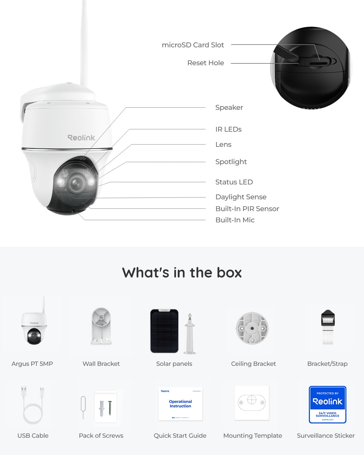 Solar Security Cameras Wireless Outdoor 360° Coverage S20650