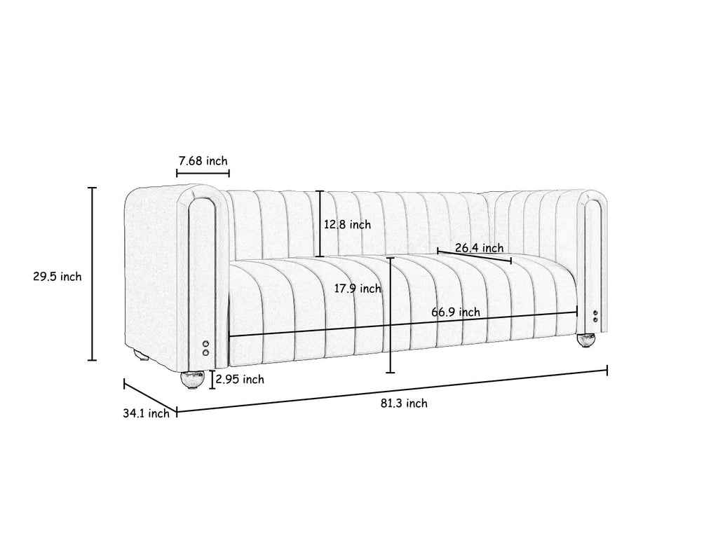 Orange Velvet 3 Seat Sofa W3378