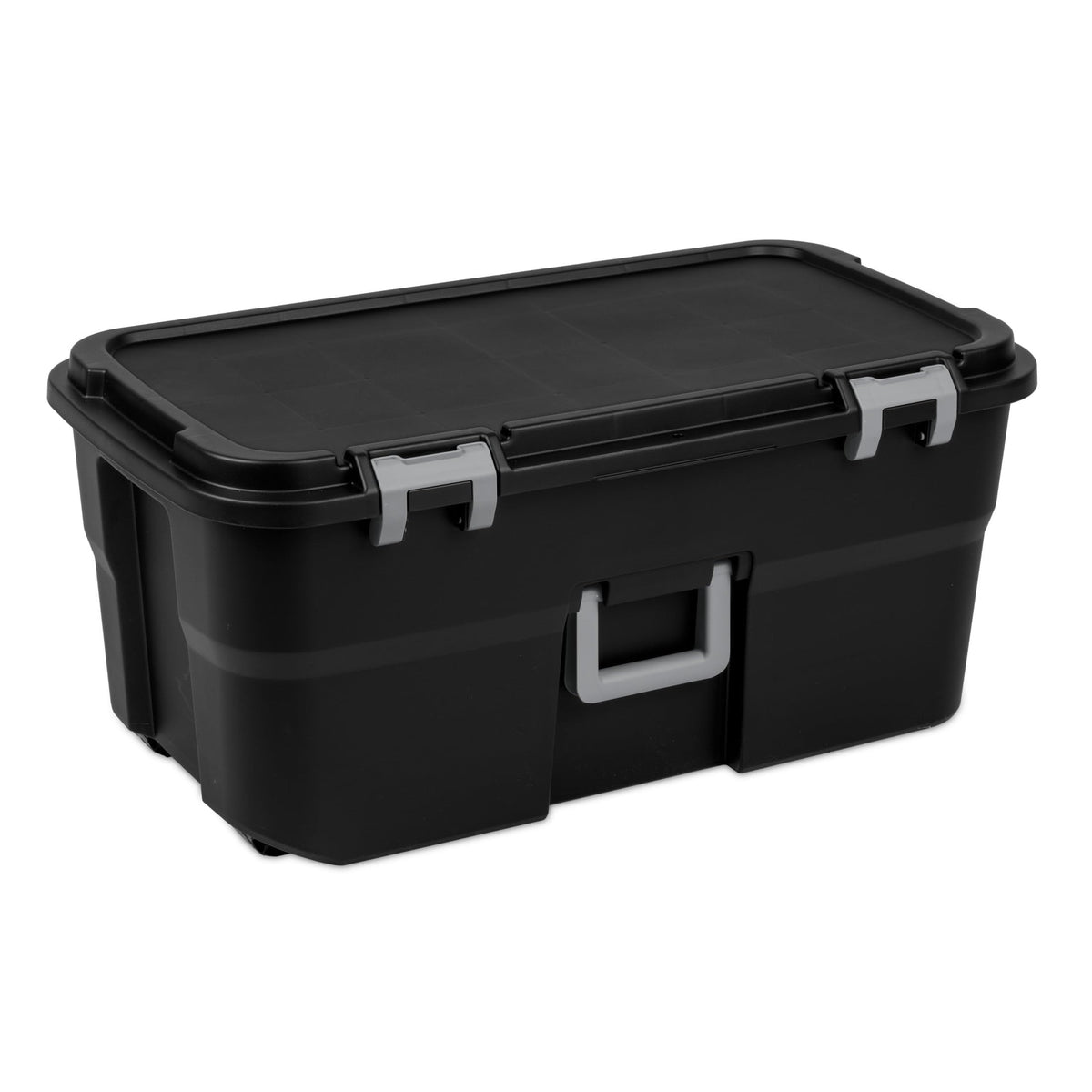 Black 22Gal Wheeled Lockable Storage Footlocker R701