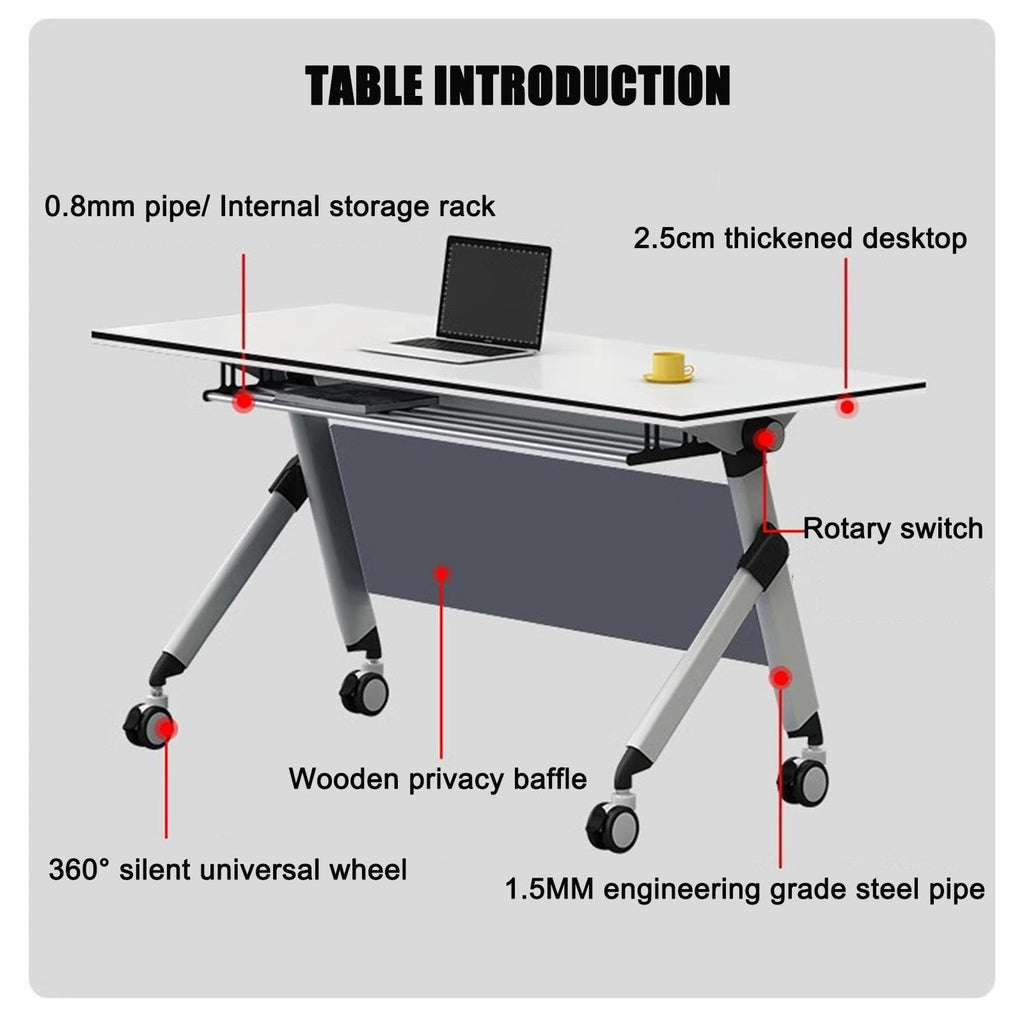 Folding Conference Table with Wood Top & Metal Frame I60526