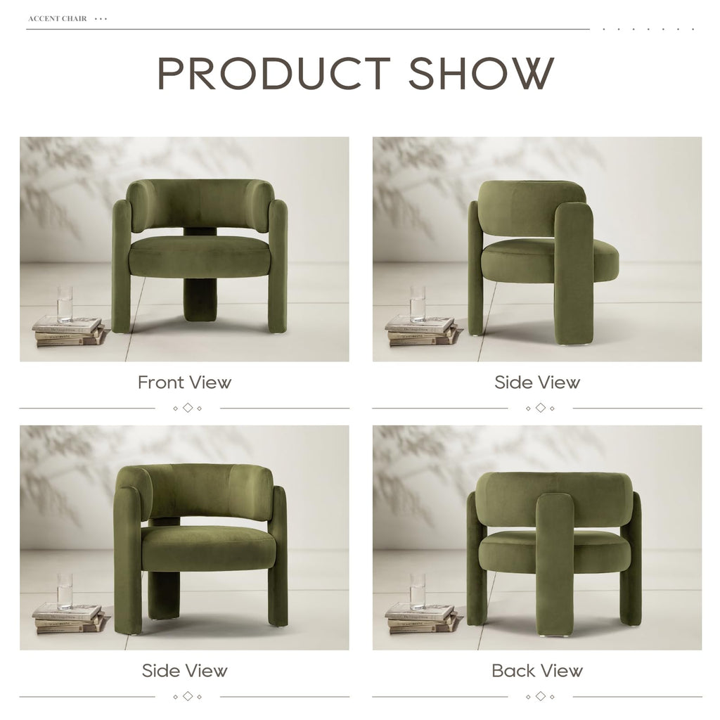Modern Green Upholstered Accent Chair T629530
