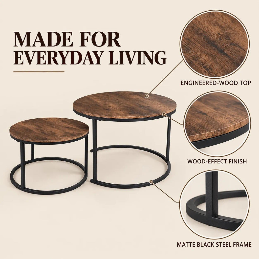 Round Nesting Coffee Table Set of 2 G393213