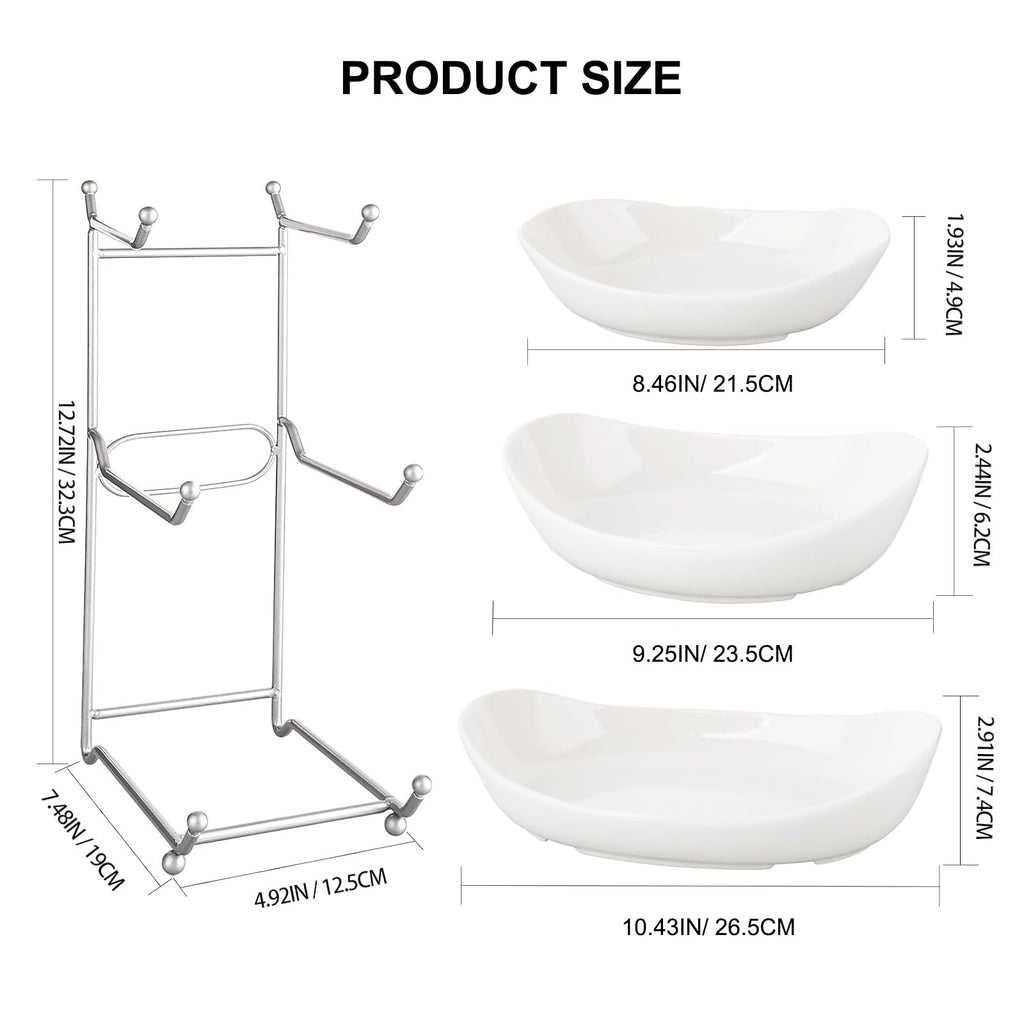 3 Tier Ceramic Fruit Basket with Holder A1830