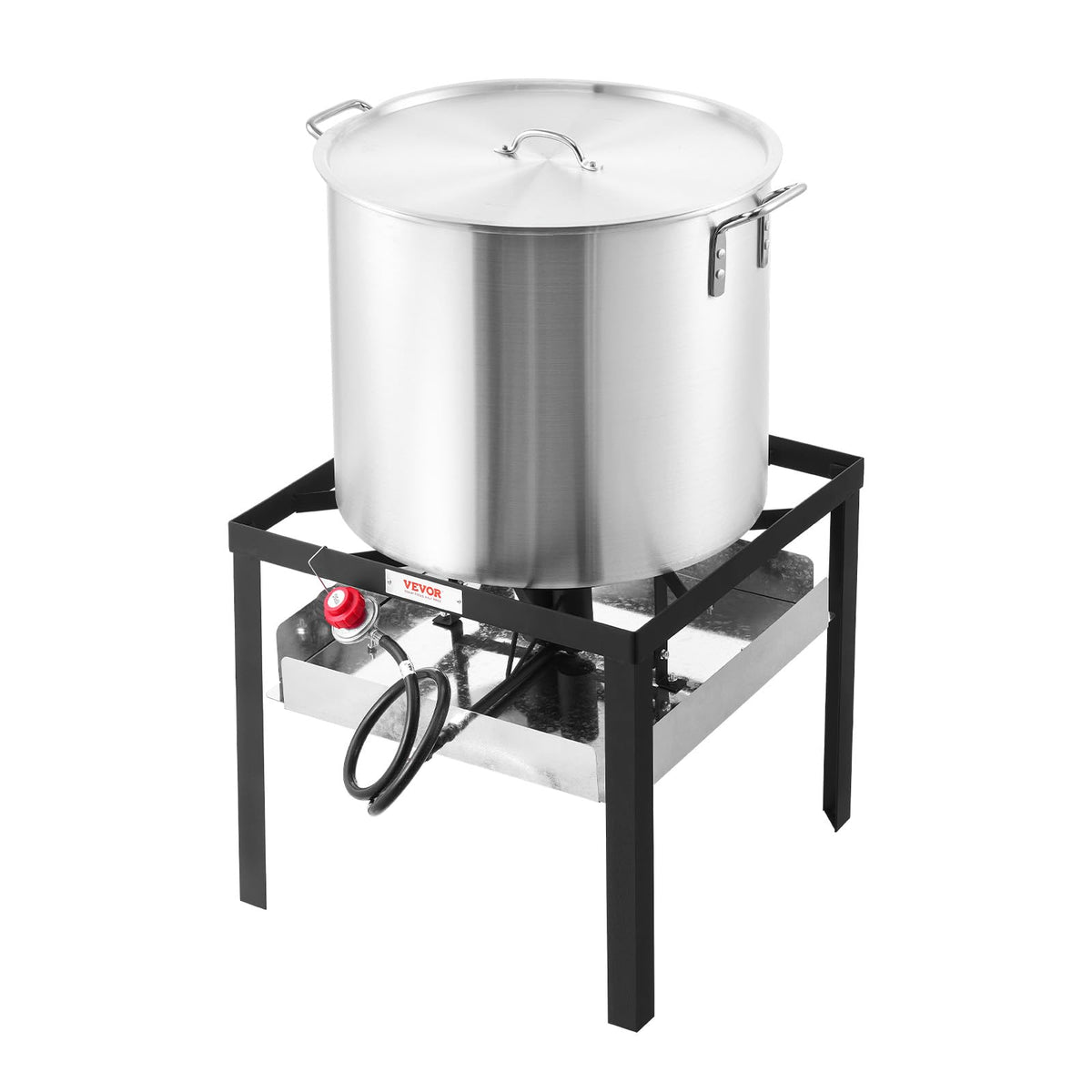 60 Qt Aluminum Seafood Boiling Pot with Strainer and Burner W656