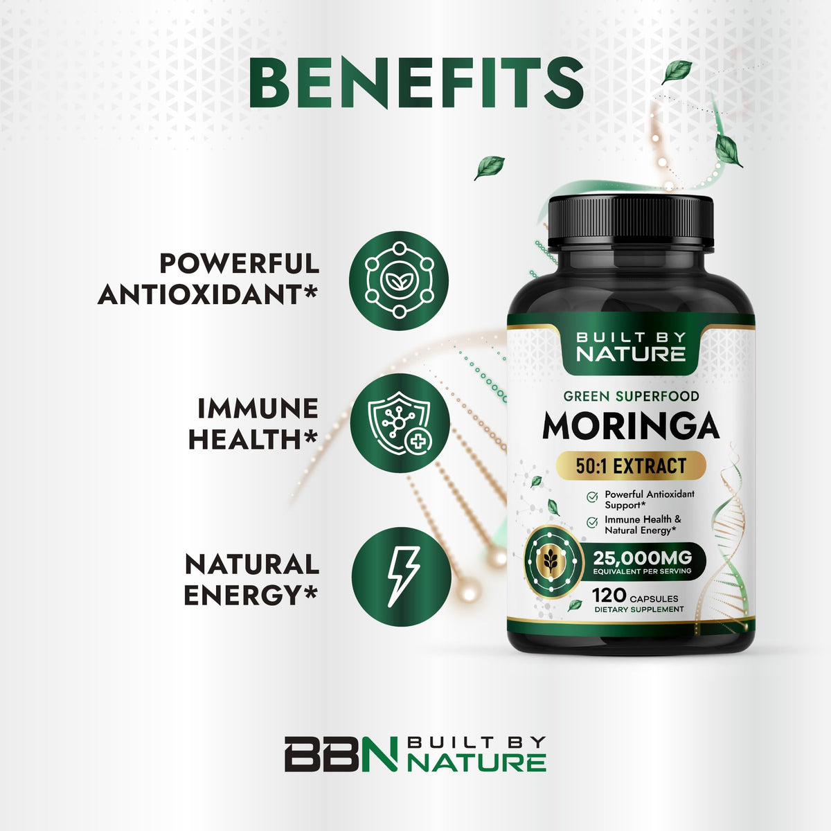 Moringa Supplement 500mg 120 Capsules O938588
