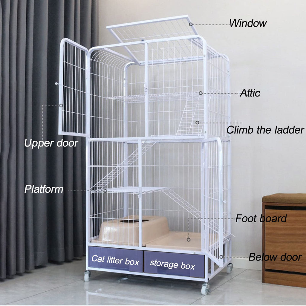 Heavy Duty Metal Dog Crate with Four Wheels Z429733